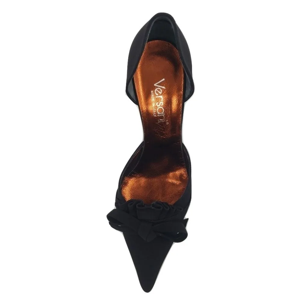 1385 Crepe Nero Black Fabric Versani Pumps