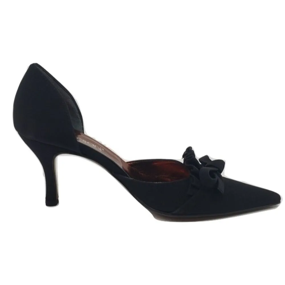 1385 Crepe Nero Black Fabric Versani Pumps