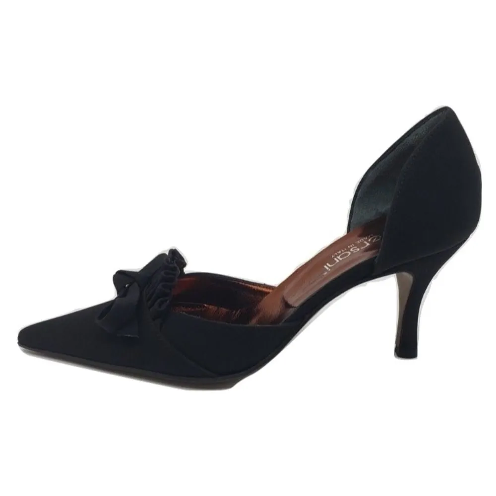1385 Crepe Nero Black Fabric Versani Pumps