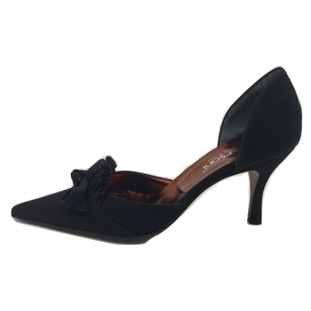 1385 Crepe Nero Black Fabric Versani Pumps