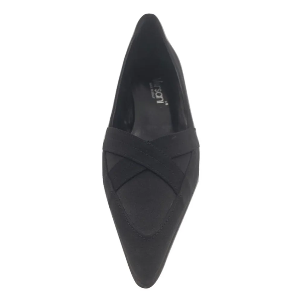792 Crepe Nero Black Fabric Versani Pumps