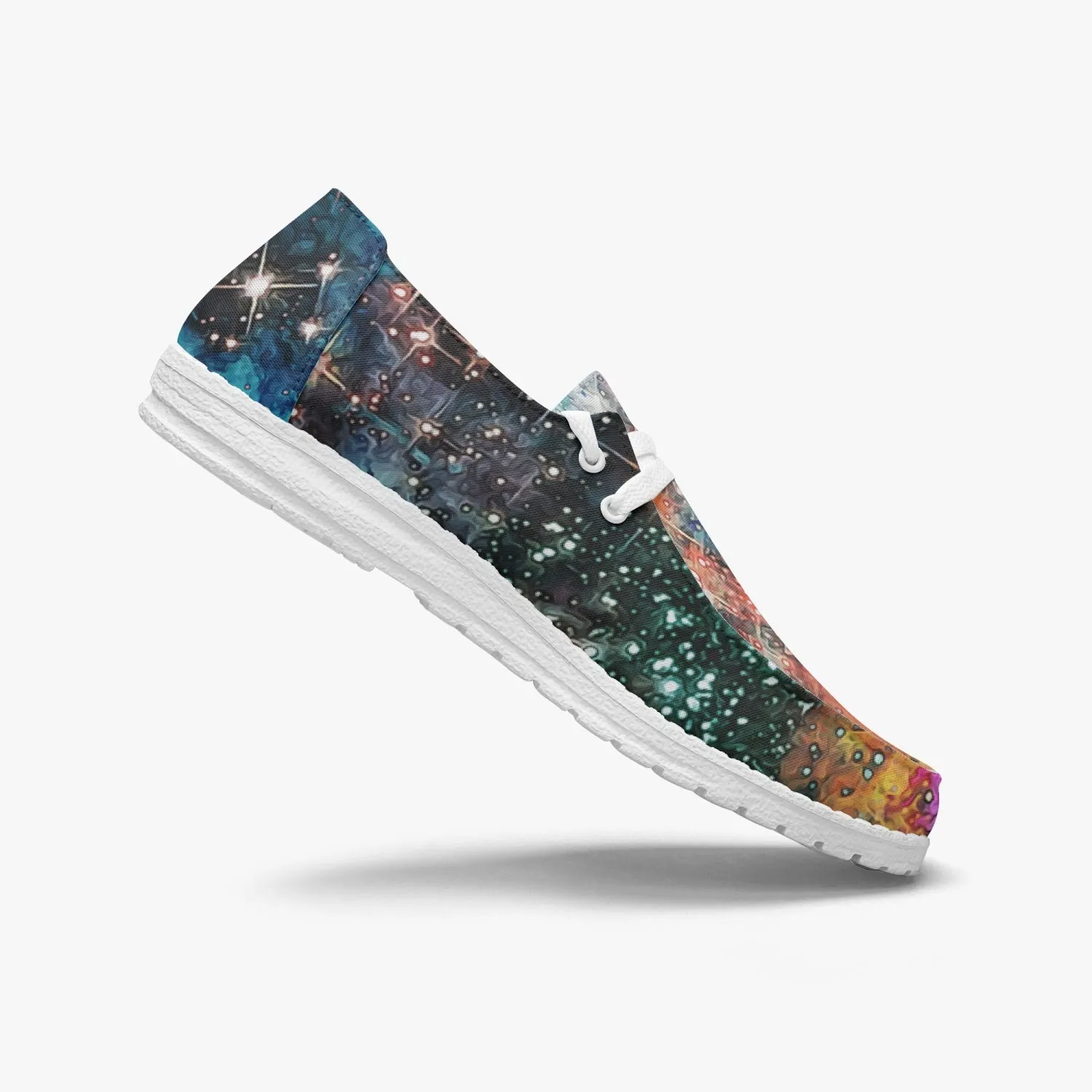 Acquiesce Apothos Psychedelic Split-Style Canvas Lace-up Loafers
