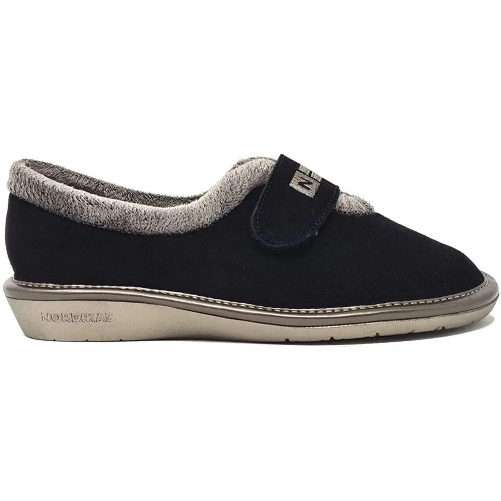 Afelpado Black 6348-80 Nordikas Comfy Slide Slippers