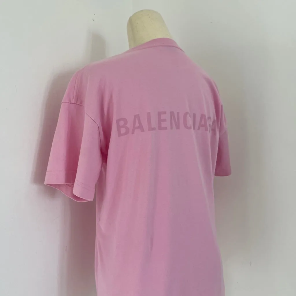 Balenciaga logo-print Crewneck Pink T-shirt