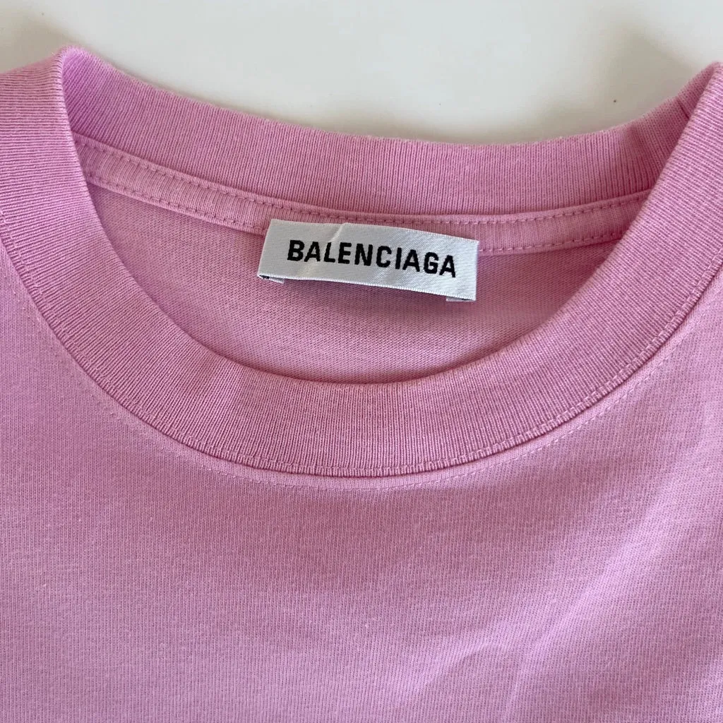 Balenciaga logo-print Crewneck Pink T-shirt