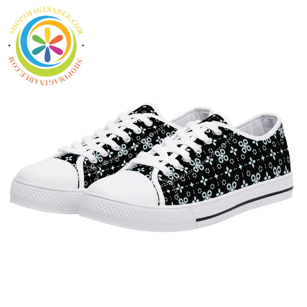 Black Batik Ladies Low Top Canvas Shoes