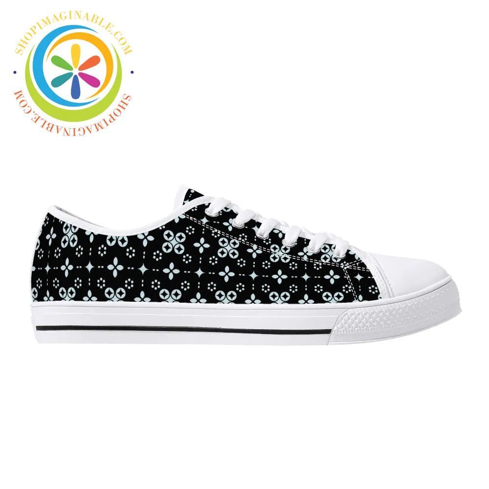 Black Batik Ladies Low Top Canvas Shoes