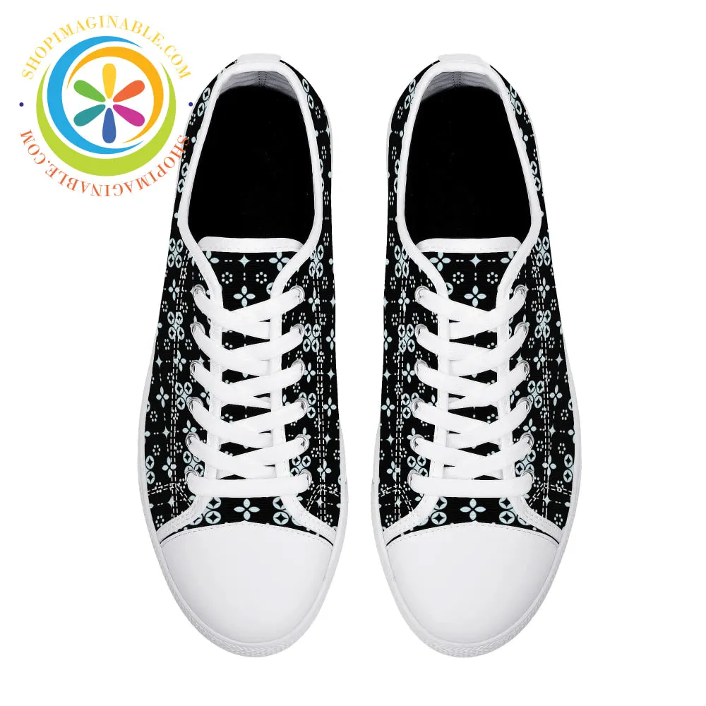 Black Batik Ladies Low Top Canvas Shoes