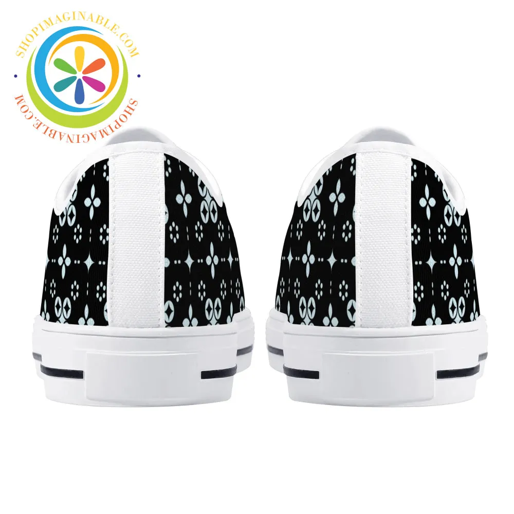 Black Batik Ladies Low Top Canvas Shoes