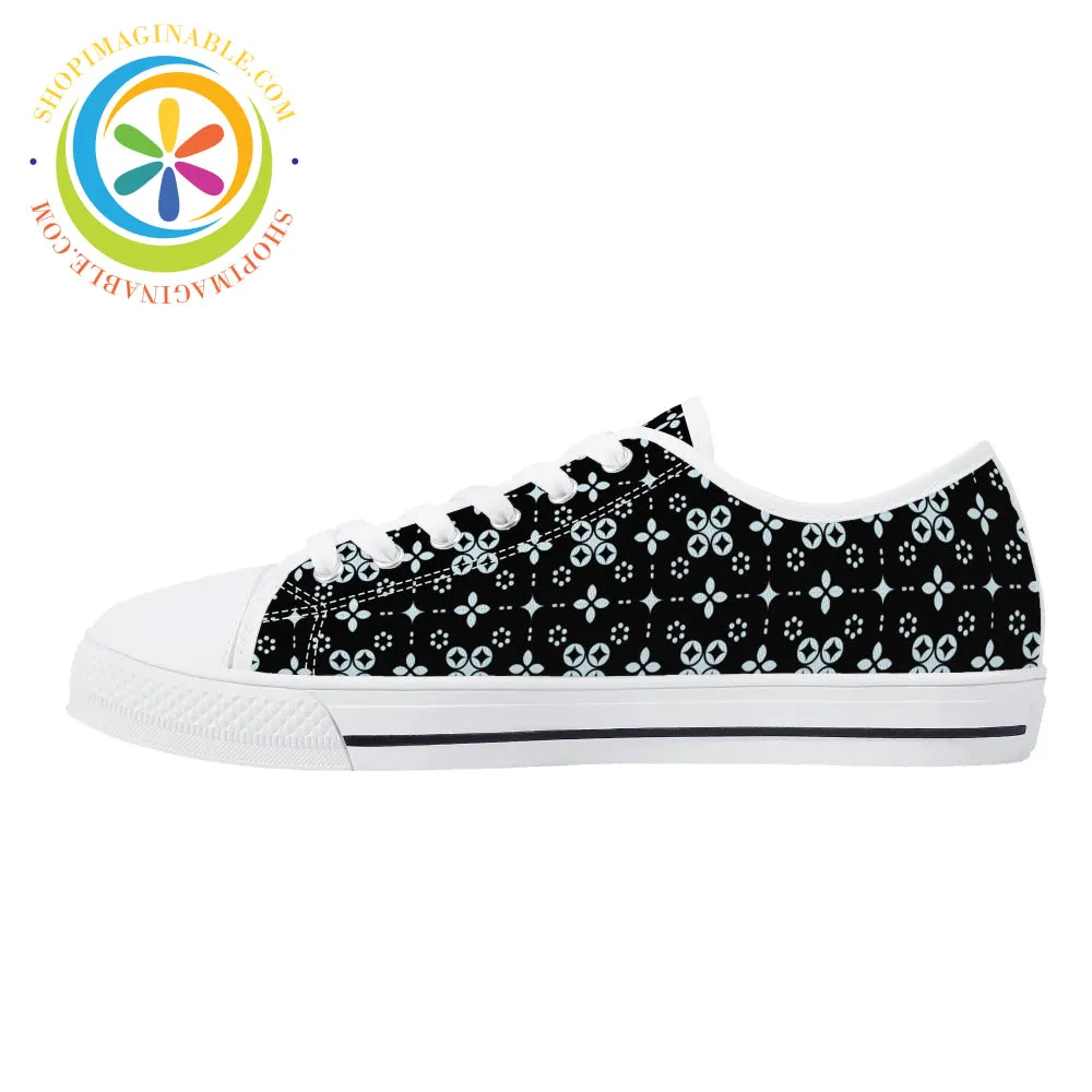Black Batik Ladies Low Top Canvas Shoes