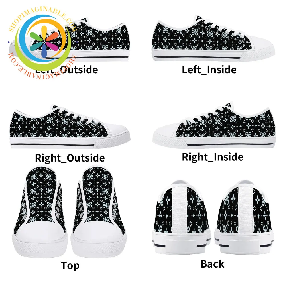 Black Batik Ladies Low Top Canvas Shoes