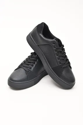 Black Textured Sneakers