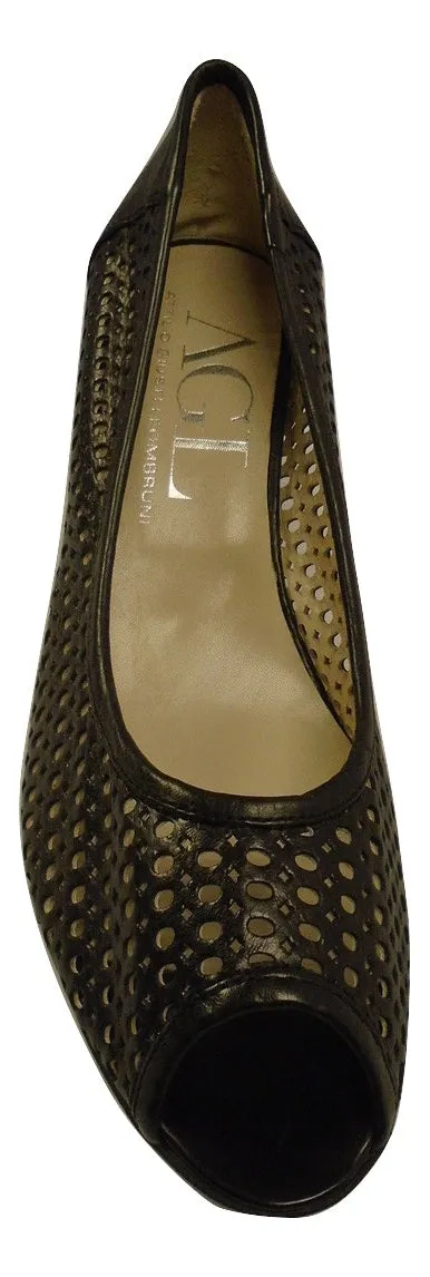 D104002 Black Leather AGL Pumps