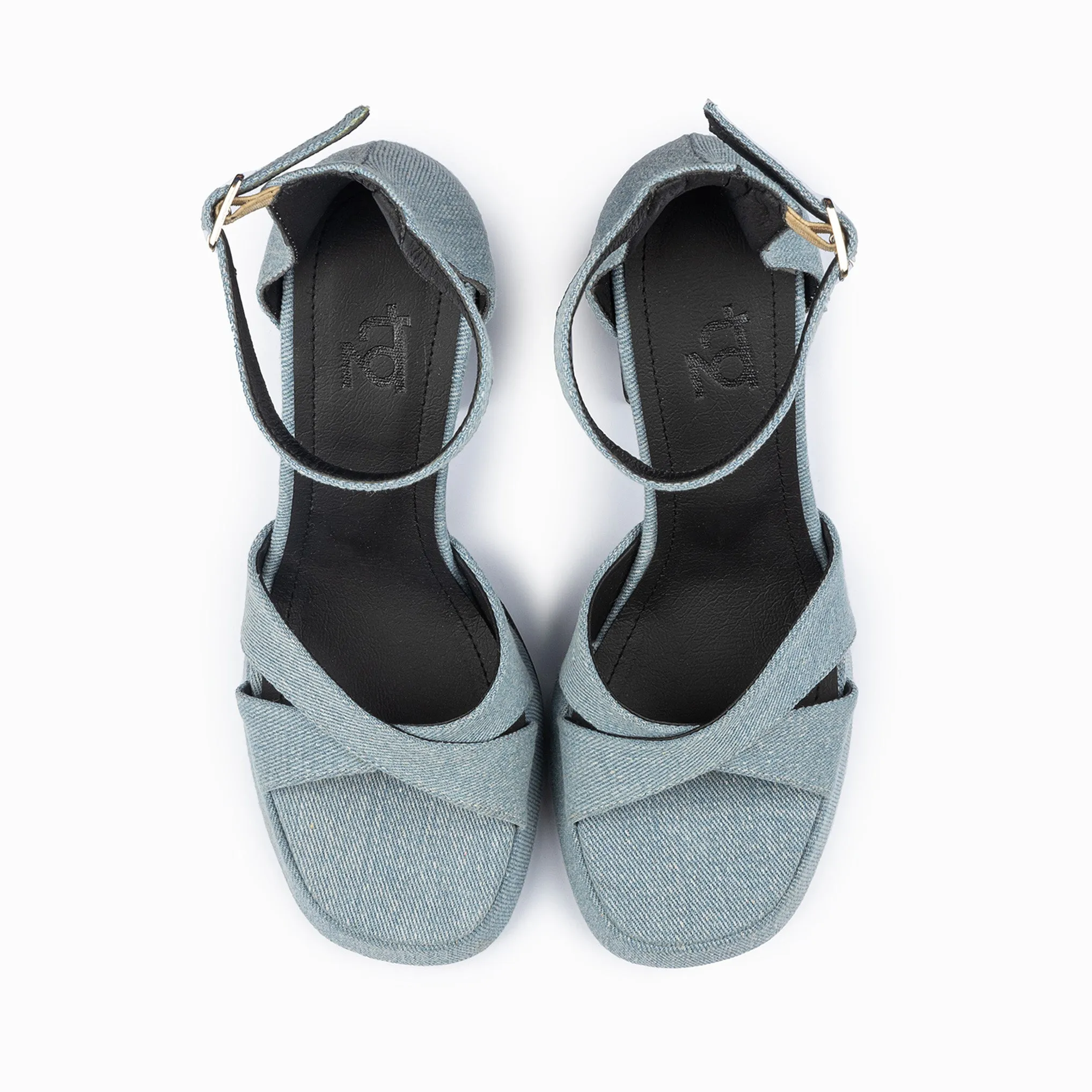 Disco Platform Denim Heels