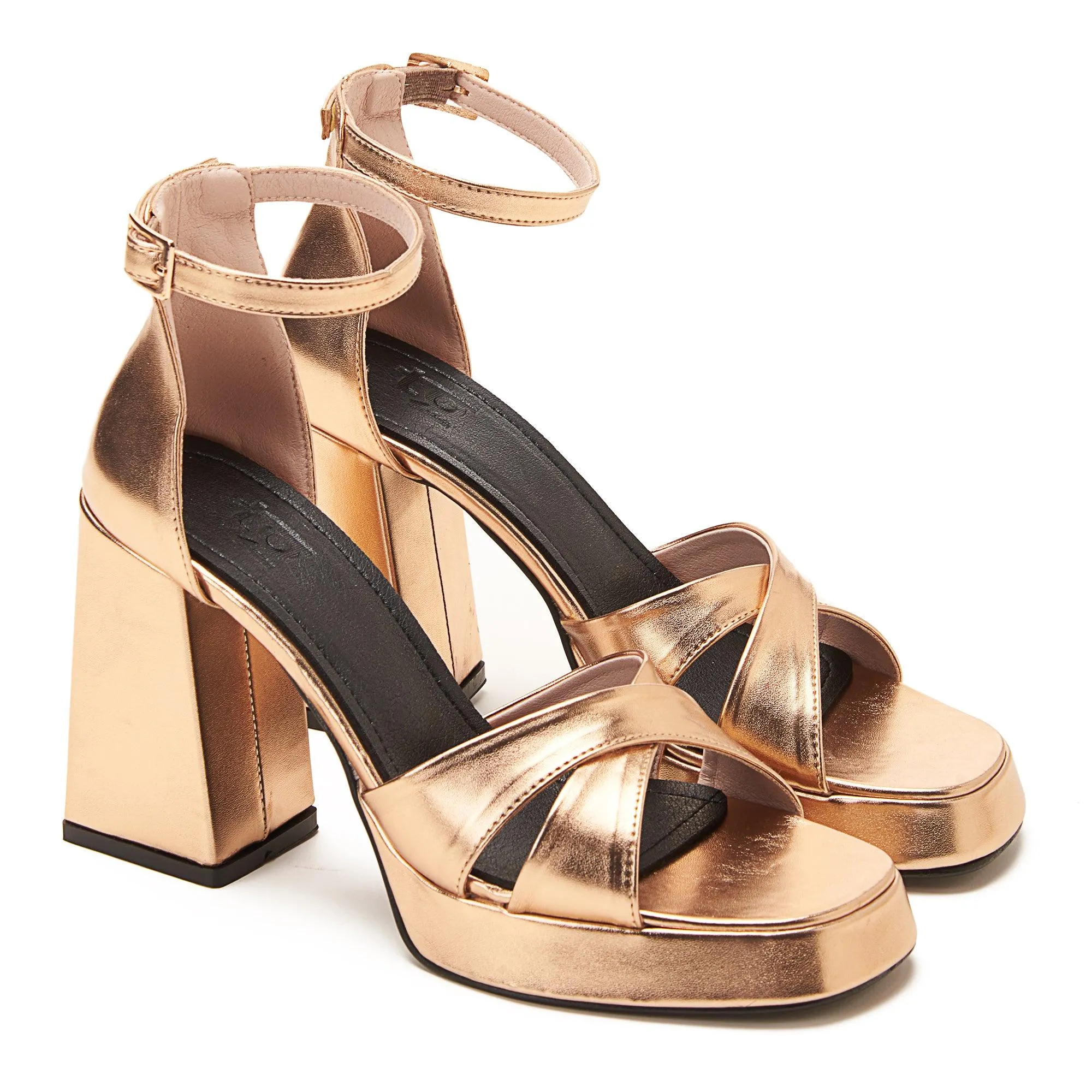 Disco Platform Metallic Heels