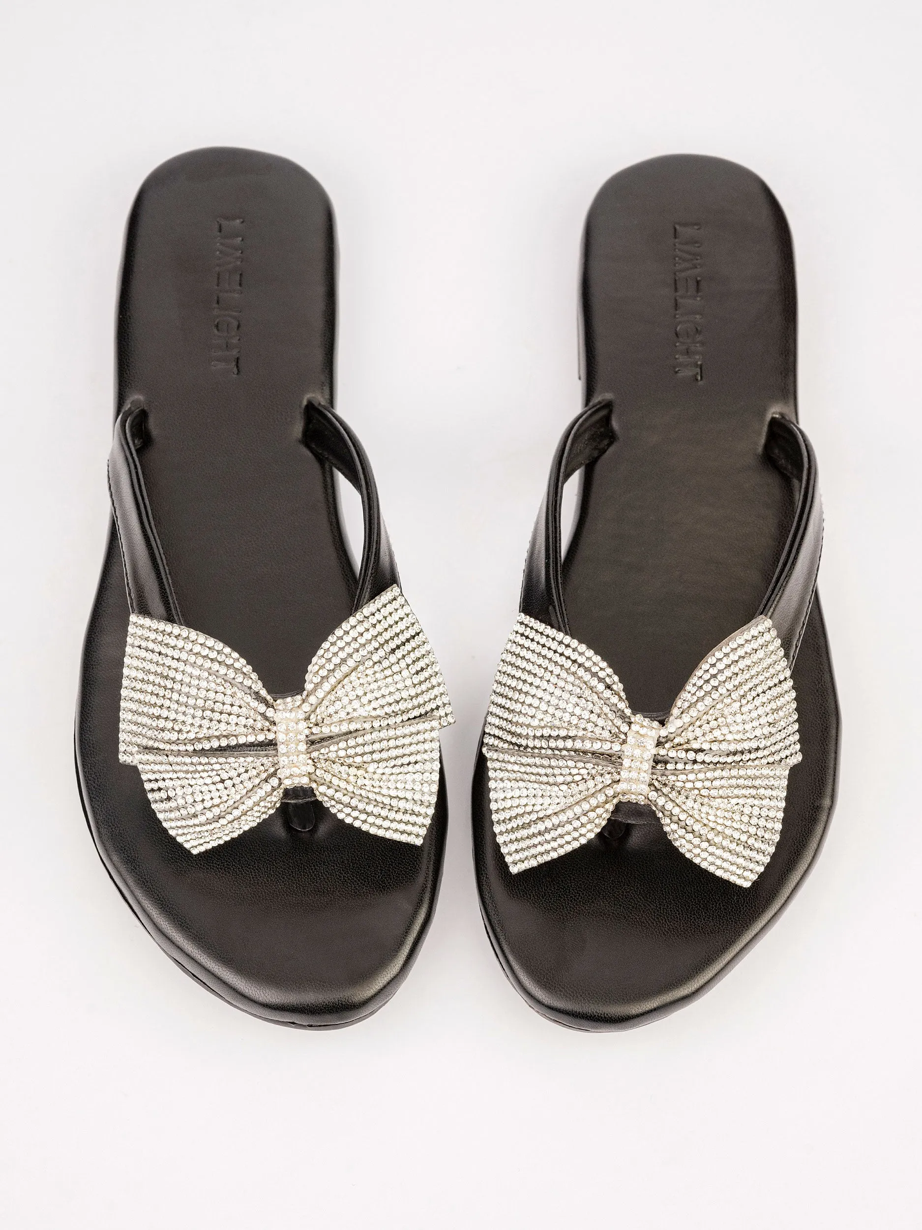 Embellished Bow Flip Flops