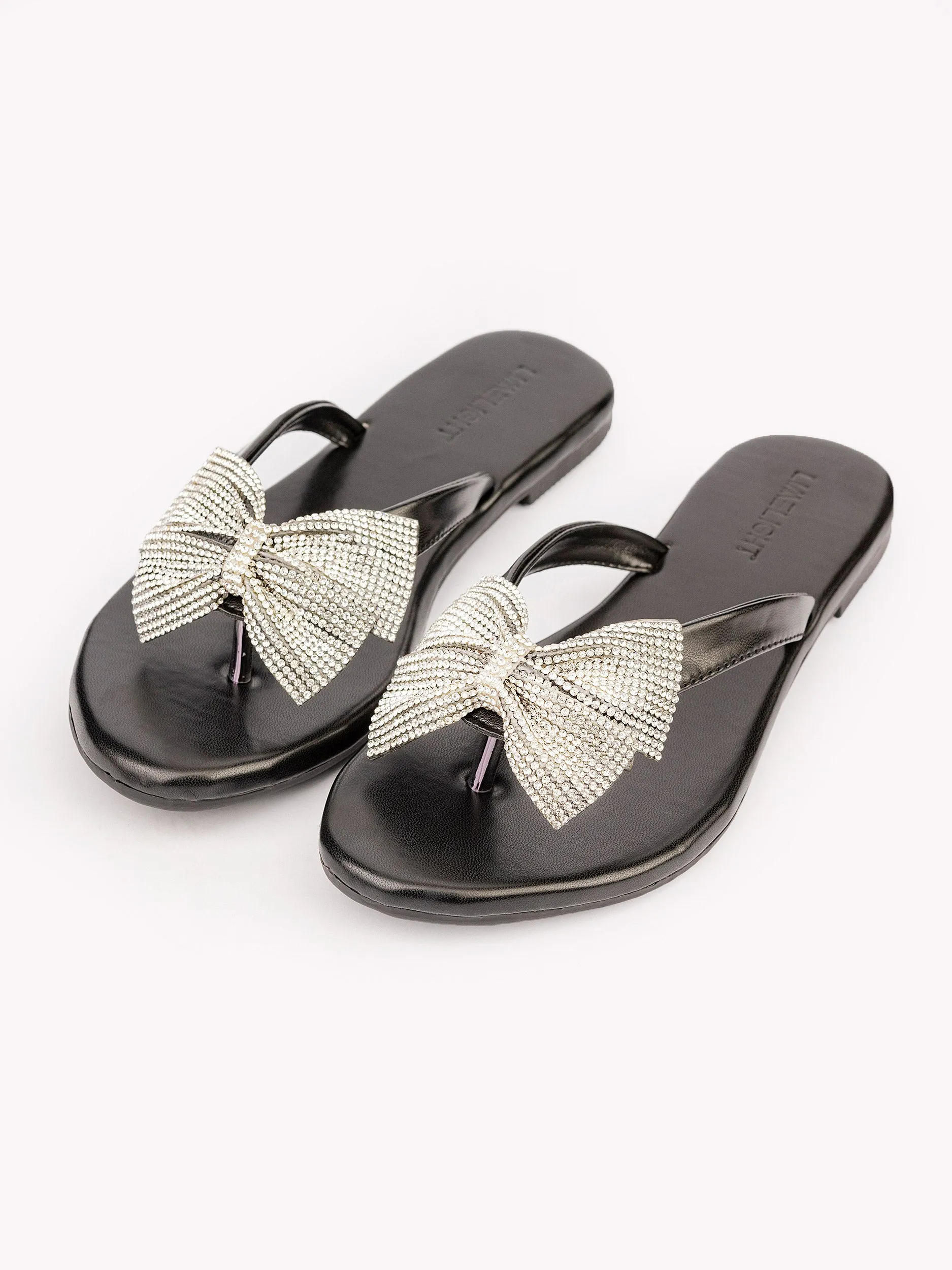 Embellished Bow Flip Flops