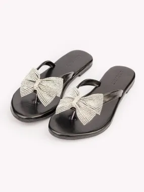 Embellished Bow Flip Flops