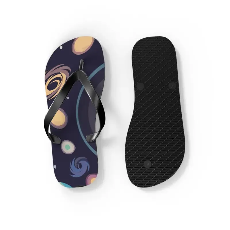 Galactic Unisex Flip Flops Universe with Stars and Planets