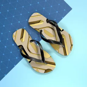 Gold Abstract Flip Flops for Summer Vibes