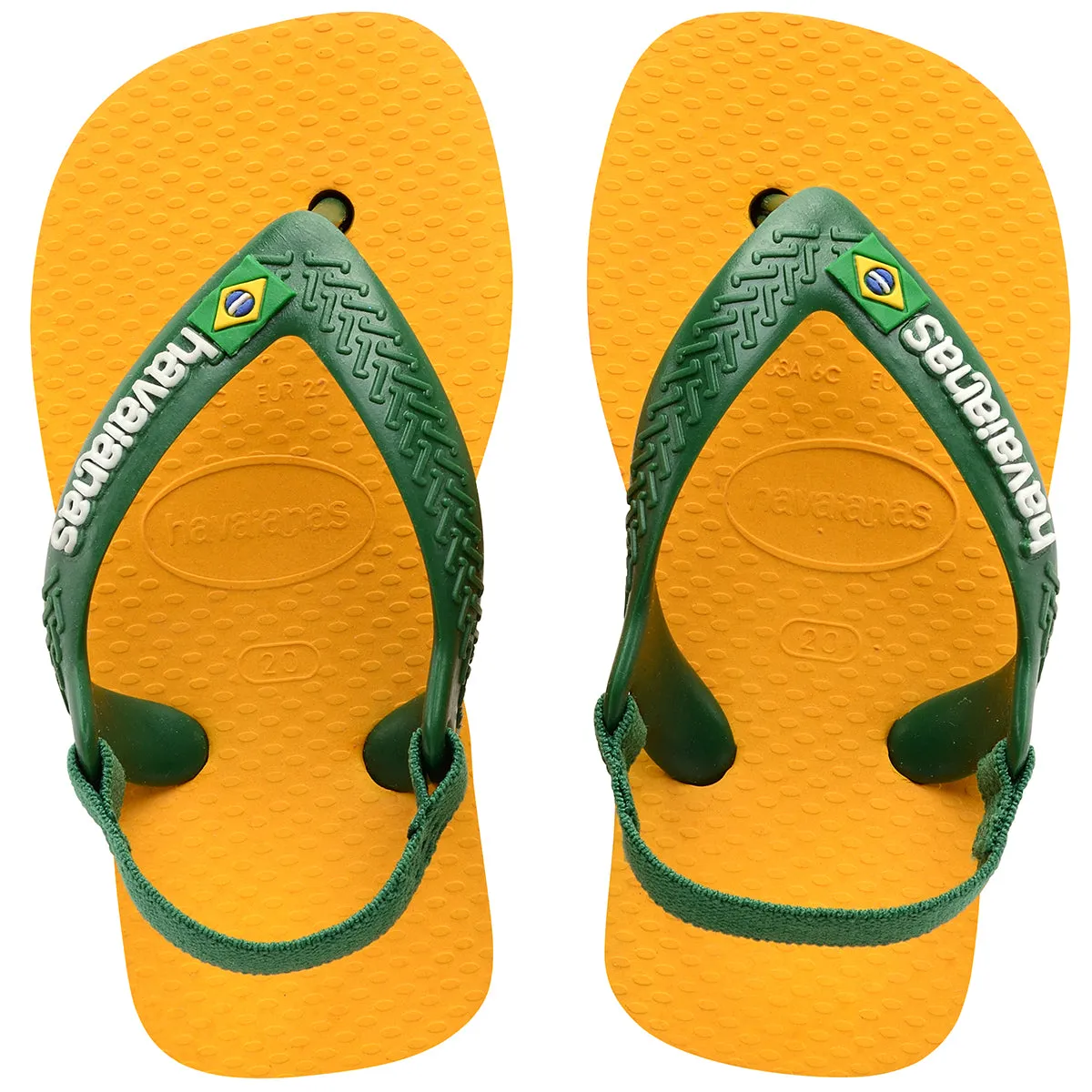 Havaianas Brasil Logo II In Yellow For Toddler