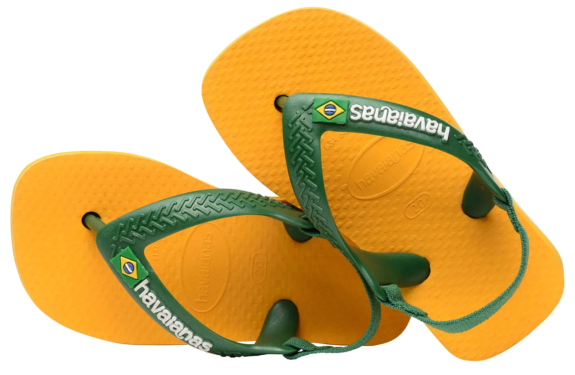 Havaianas Brasil Logo II In Yellow For Toddler