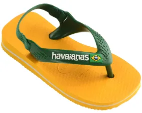 Havaianas Brasil Logo II In Yellow For Toddler