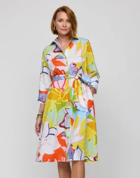 HINSON WU - TAMRON 3/4 SLEEVE DRESS IN LOTUS PRINT