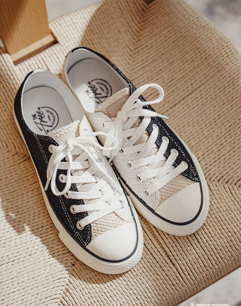 Mandarin Duck Woven Embossed Casual Unisex Canvas Shoes