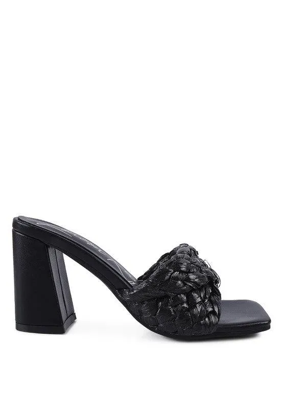Pout Pro Braided Raffia Block Sandal