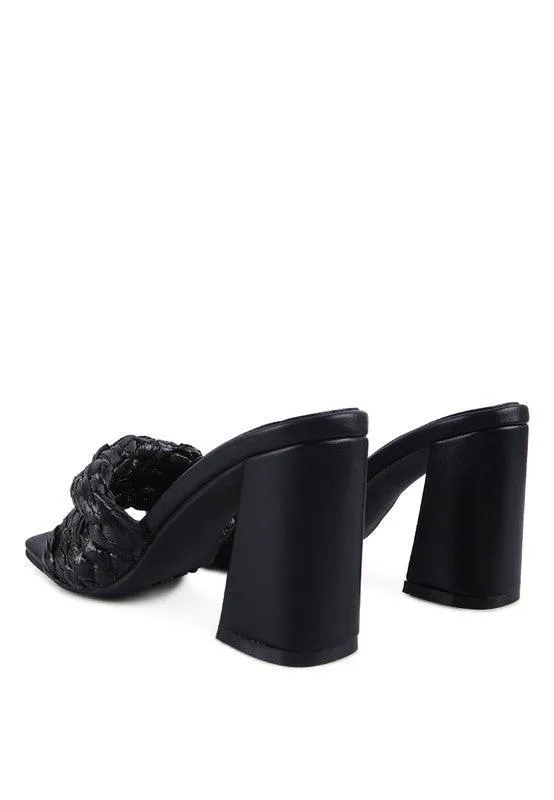 Pout Pro Braided Raffia Block Sandal