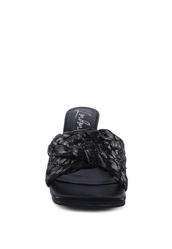 Pout Pro Braided Raffia Block Sandal