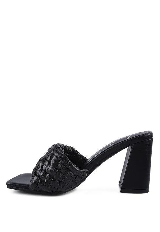 Pout Pro Braided Raffia Block Sandal