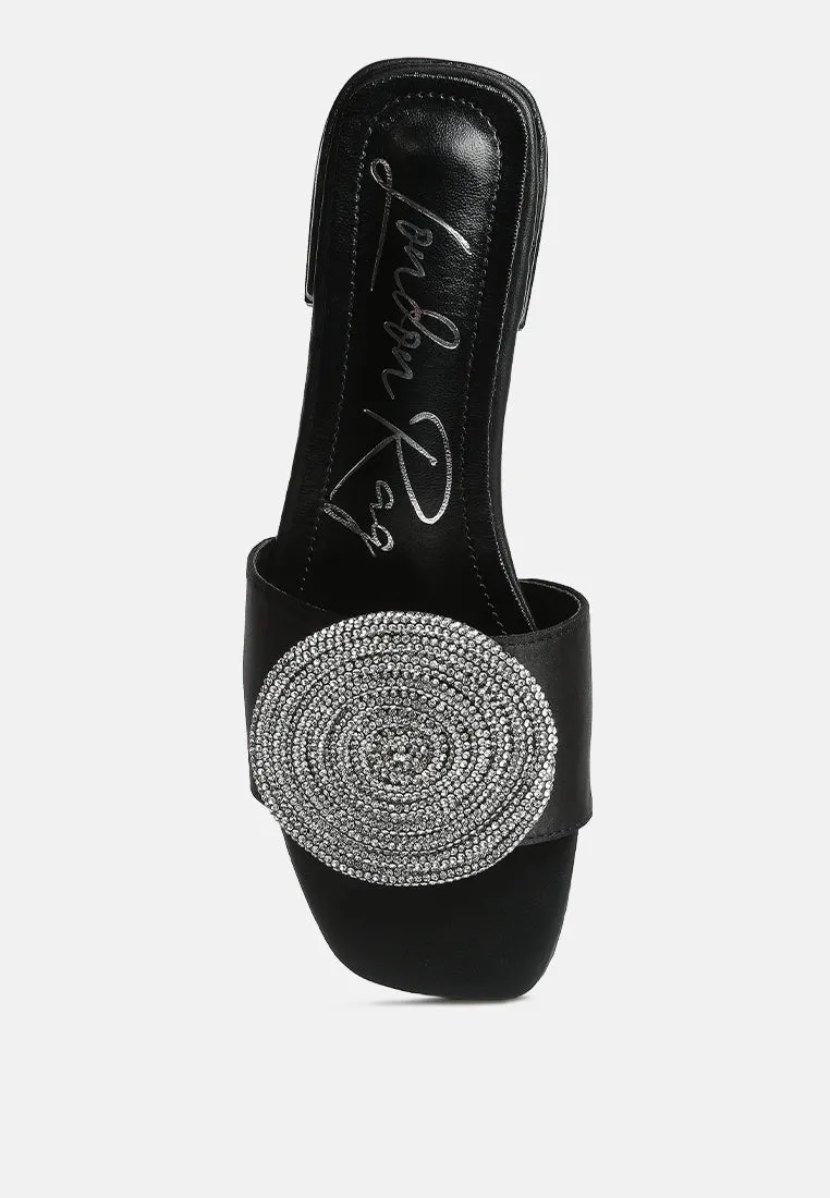 Rhinestones embellished sandals