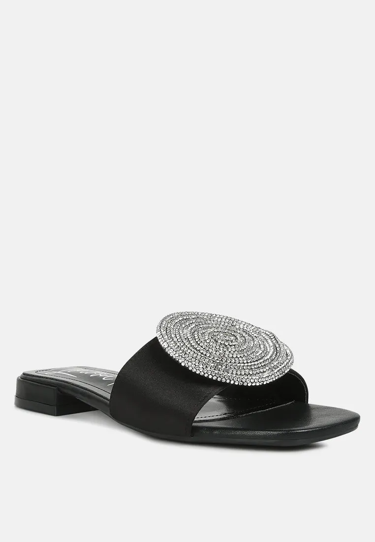Rhinestones embellished sandals