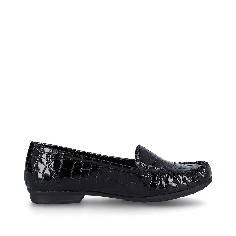 Rieker Ladies Croco Loafer Shoe
