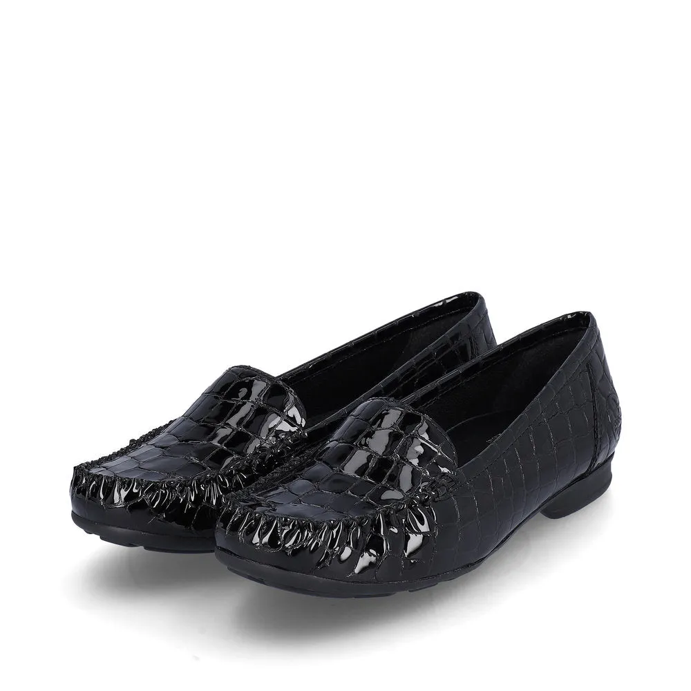 Rieker Ladies Croco Loafer Shoe