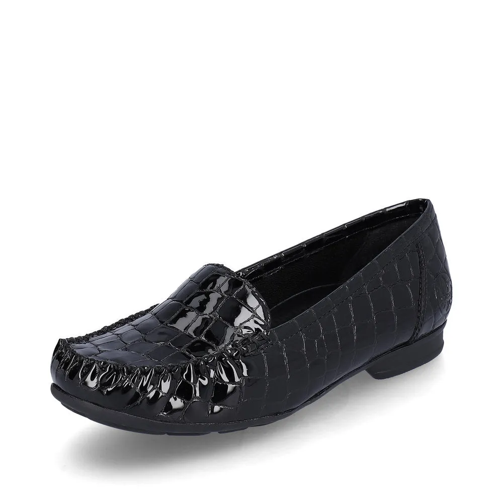 Rieker Ladies Croco Loafer Shoe