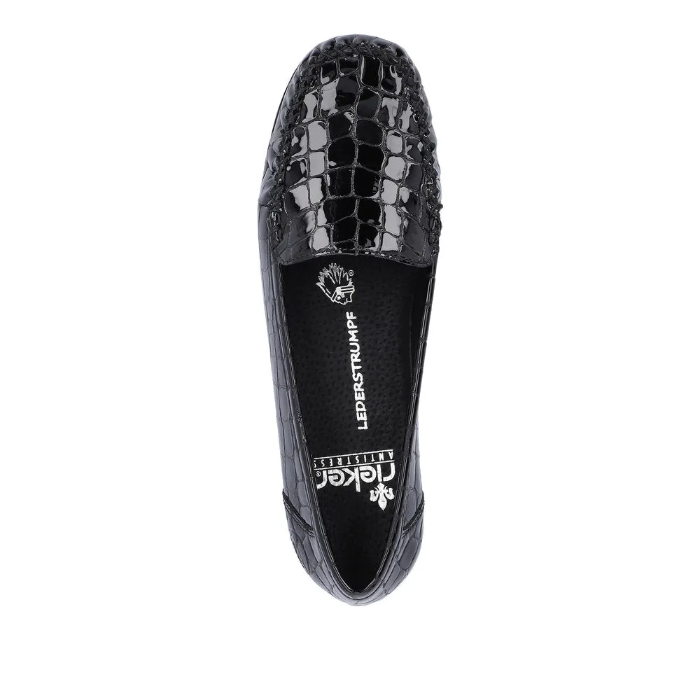Rieker Ladies Croco Loafer Shoe