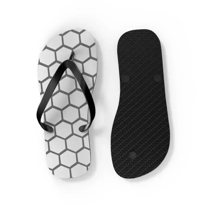 Stylish Gray Hexagon Flip Flops