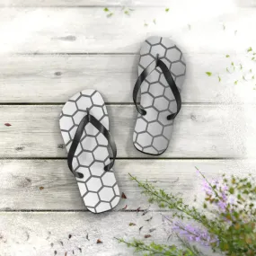Stylish Gray Hexagon Flip Flops