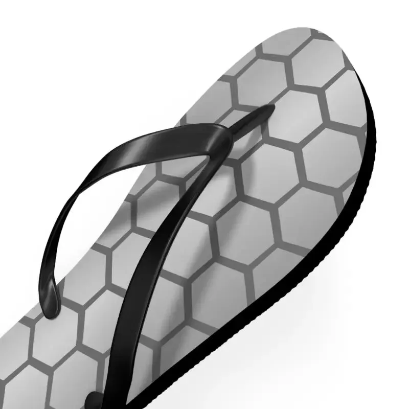 Stylish Gray Hexagon Flip Flops