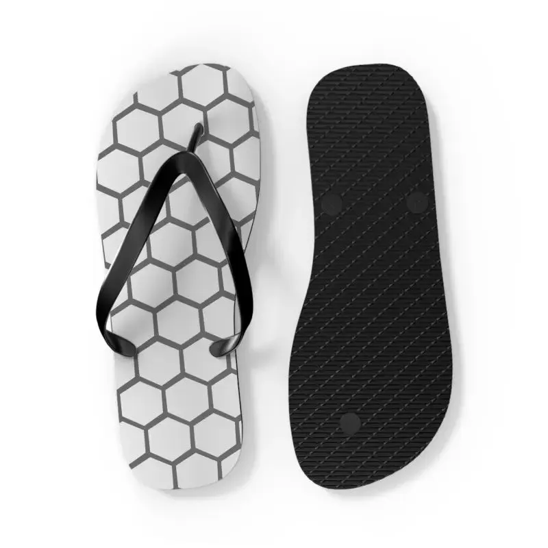 Stylish Gray Hexagon Flip Flops