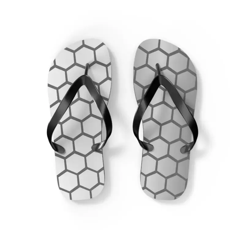 Stylish Gray Hexagon Flip Flops