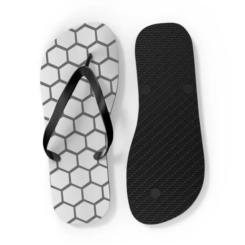 Stylish Gray Hexagon Flip Flops