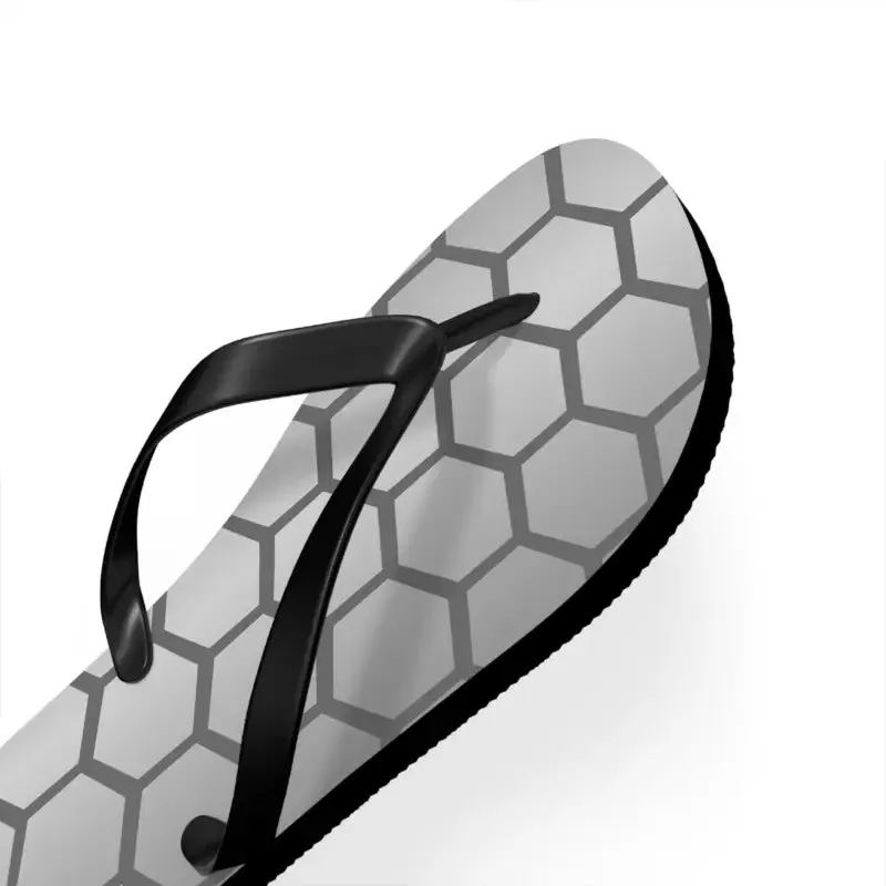 Stylish Gray Hexagon Flip Flops