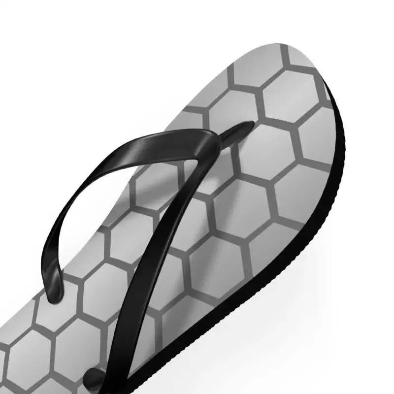 Stylish Gray Hexagon Flip Flops
