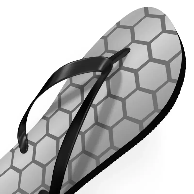 Stylish Gray Hexagon Flip Flops