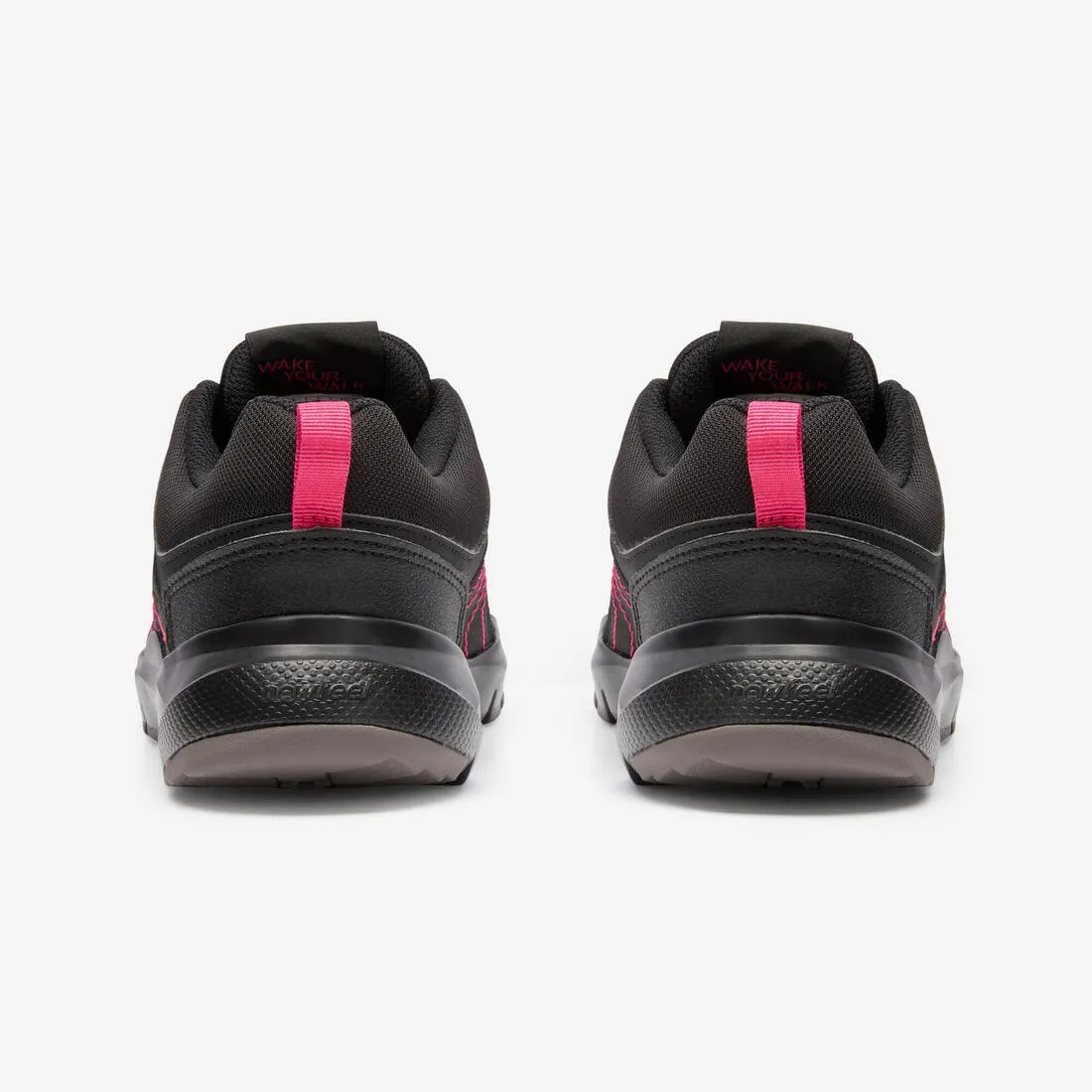 Women's Active Walking Shoes HW 100 - black/pink