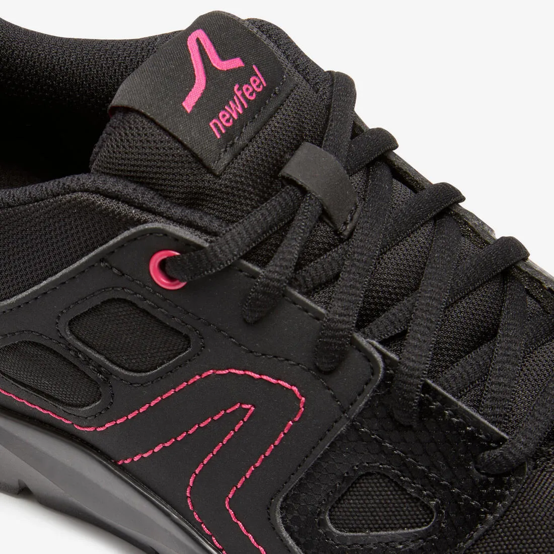 Women's Active Walking Shoes HW 100 - black/pink